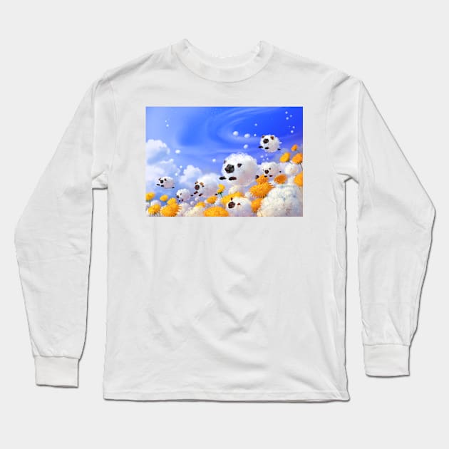 Dandelion sheep Long Sleeve T-Shirt by Digitaldreamcloud